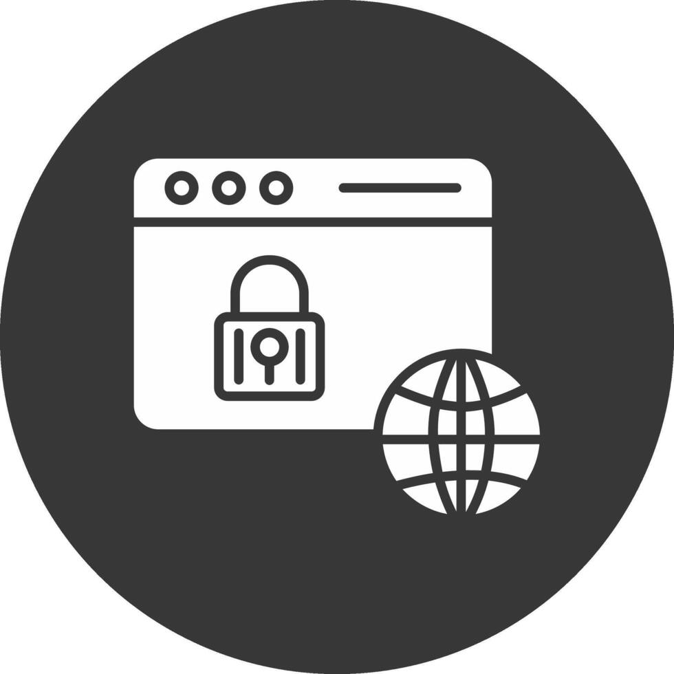 web seguridad glifo invertido icono vector