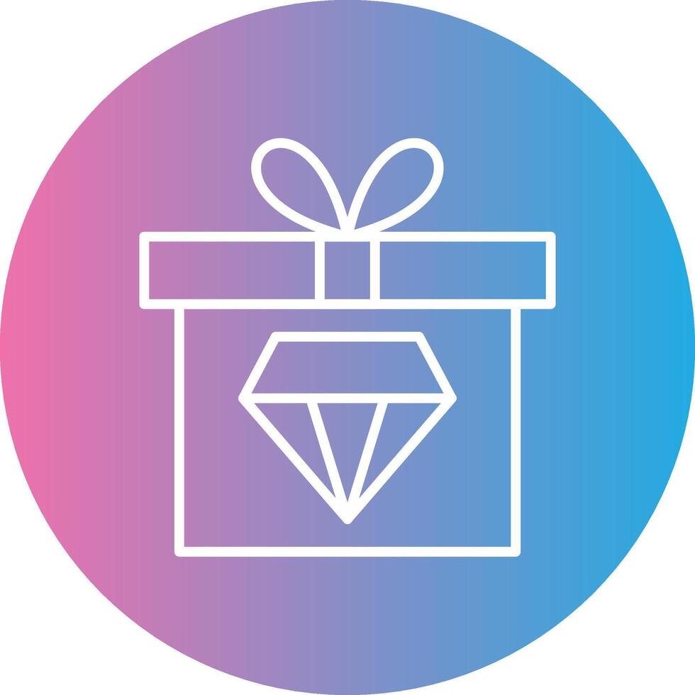Diamond Line Gradient Circle Icon vector