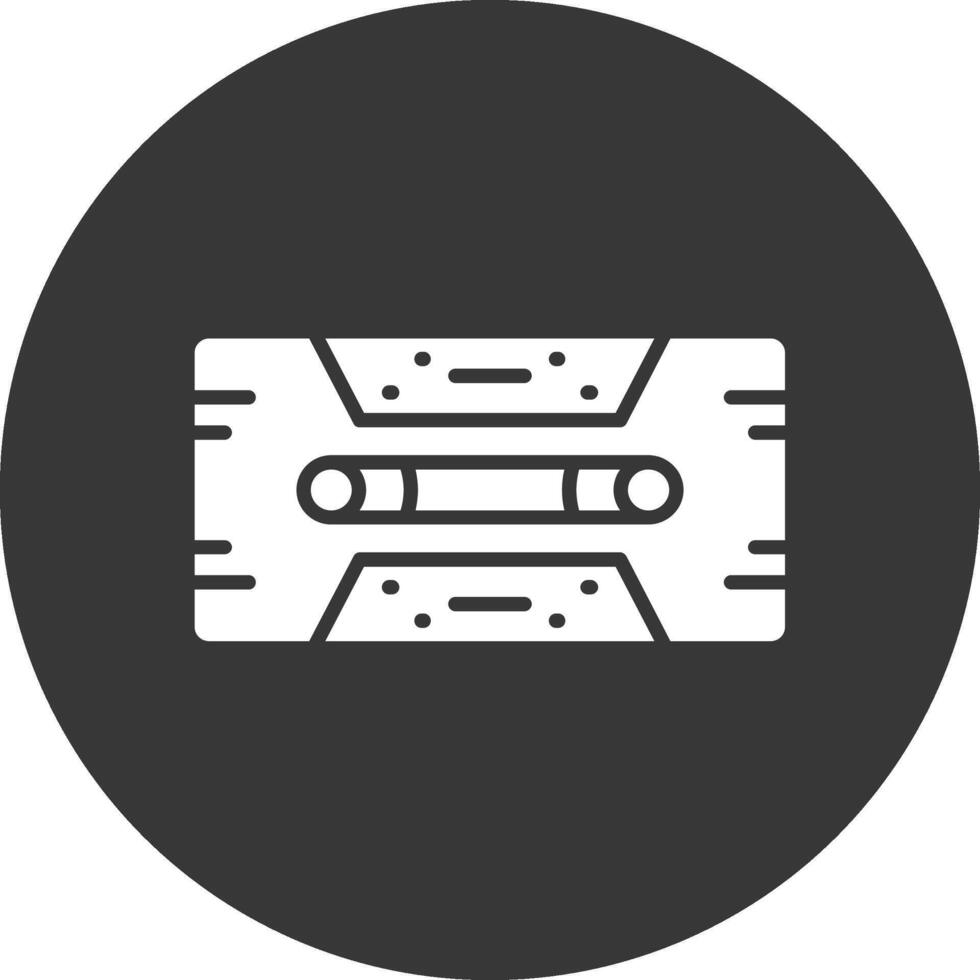 Cassette Tape Glyph Inverted Icon vector