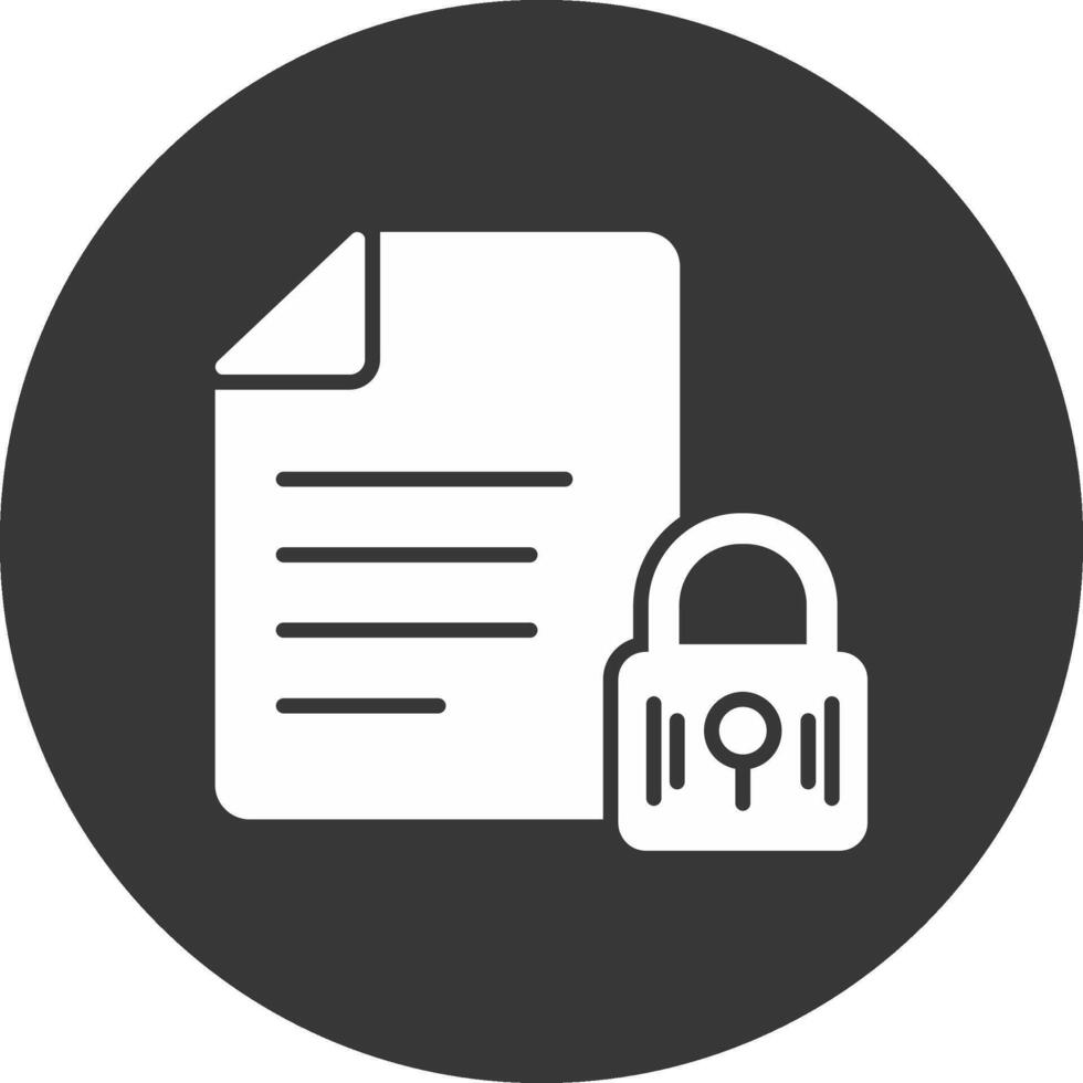 Encrypted Data Glyph Inverted Icon vector