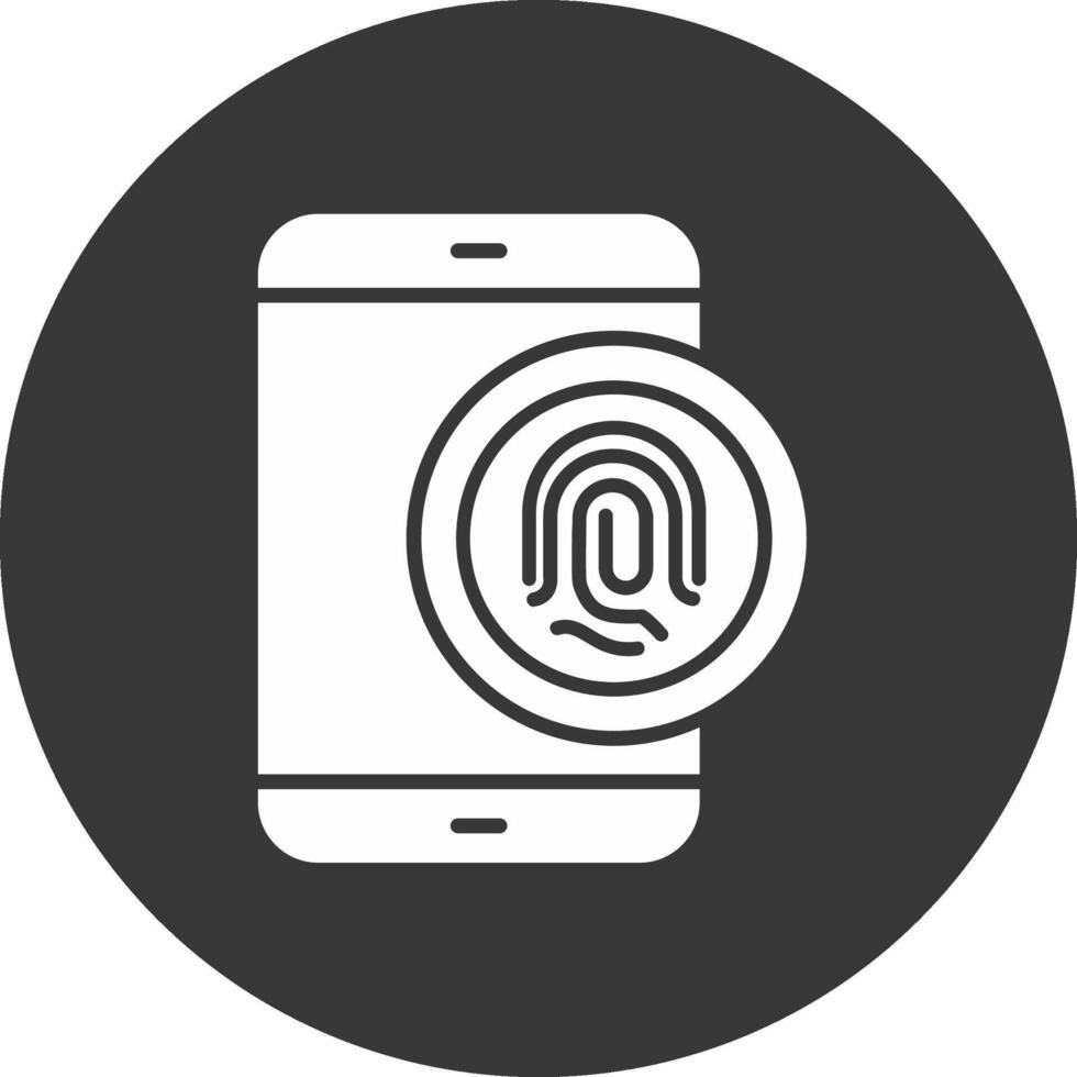 Biometric Identification Glyph Inverted Icon vector