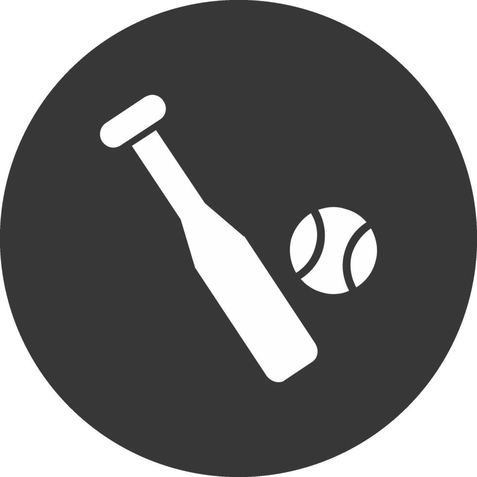 icono de glifo de béisbol invertido vector