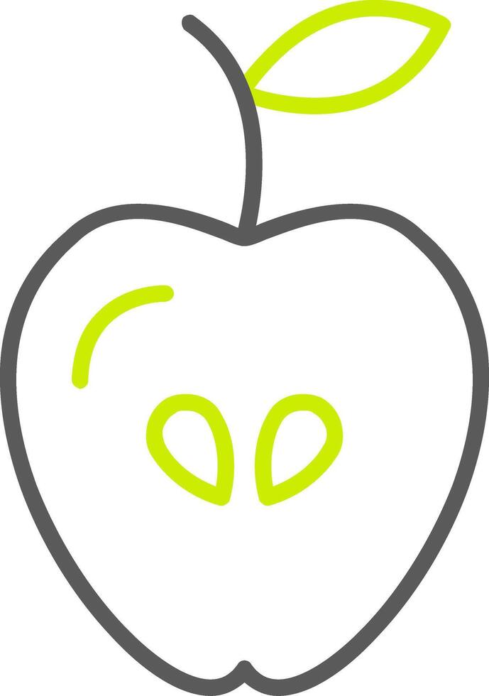 icono de línea de manzana de dos colores vector