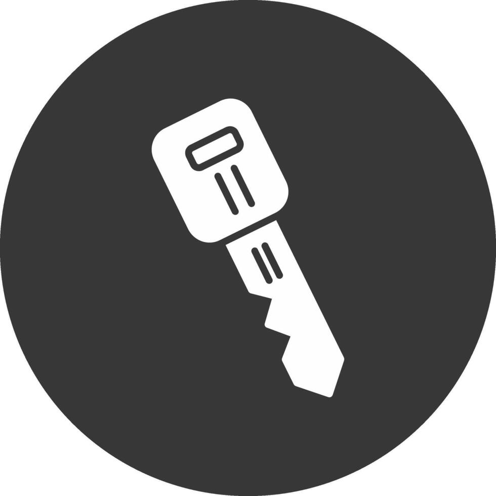 Car Key Glyph Inverted Icon vector