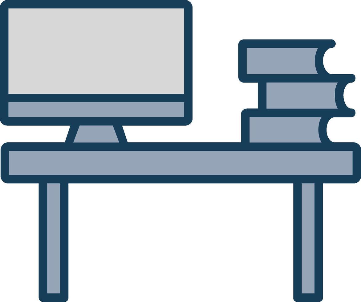 Workstation Line Filled Grey Icon vector