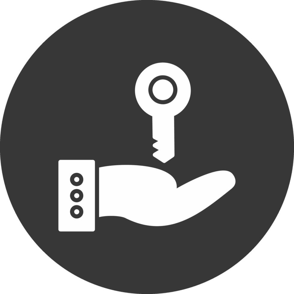 Hand Over Glyph Inverted Icon vector