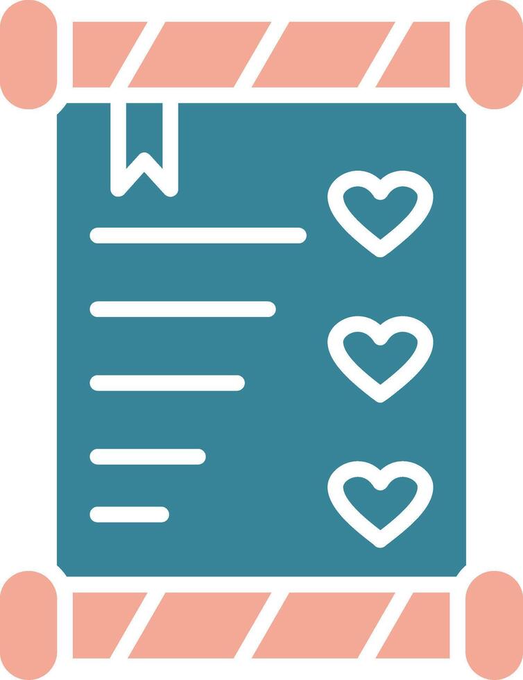 Wedding Invitation Glyph Two Color Icon vector