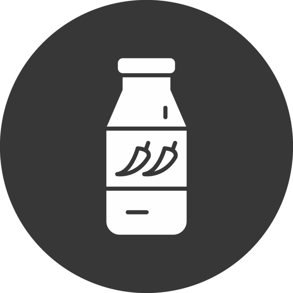 Chilli Sauce Glyph Inverted Icon vector