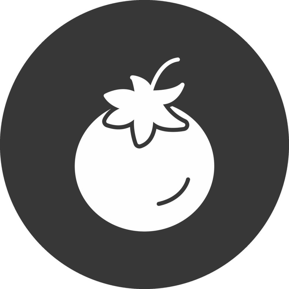 Tomato Glyph Inverted Icon vector