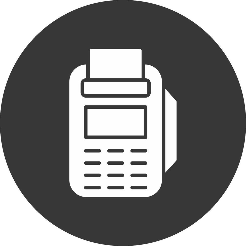 Pos Terminal Glyph Inverted Icon vector