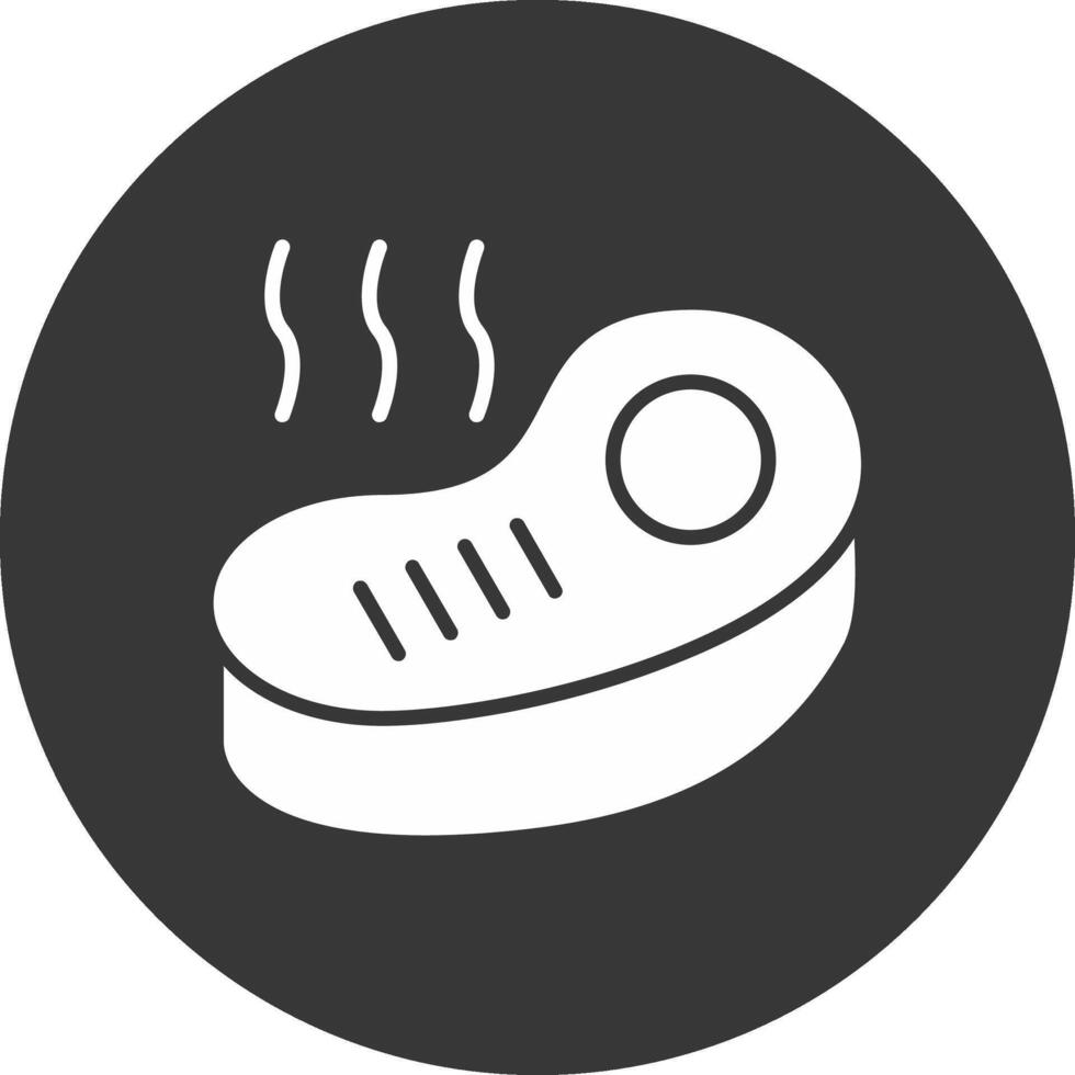 Steak Glyph Inverted Icon vector