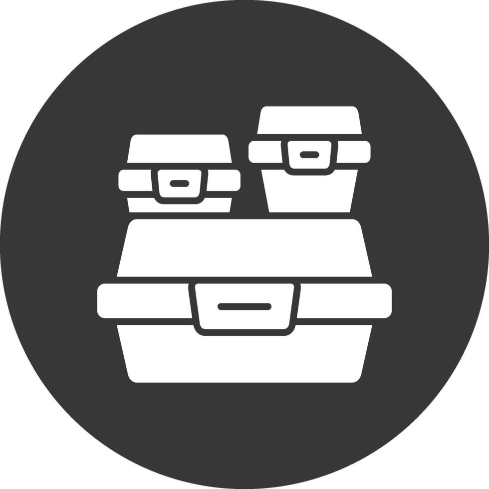 Tupperware Glyph Inverted Icon vector