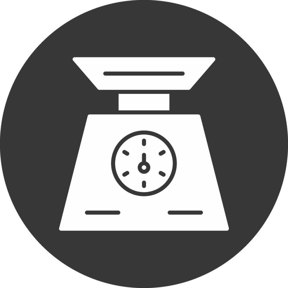 Weigh Scale Glyph Inverted Icon vector