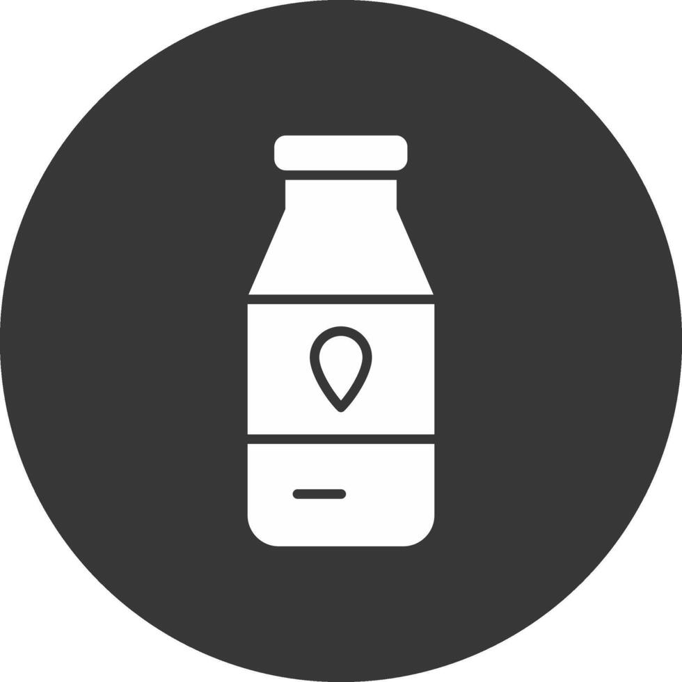 Milk Bottle Glyph Inverted Icon vector