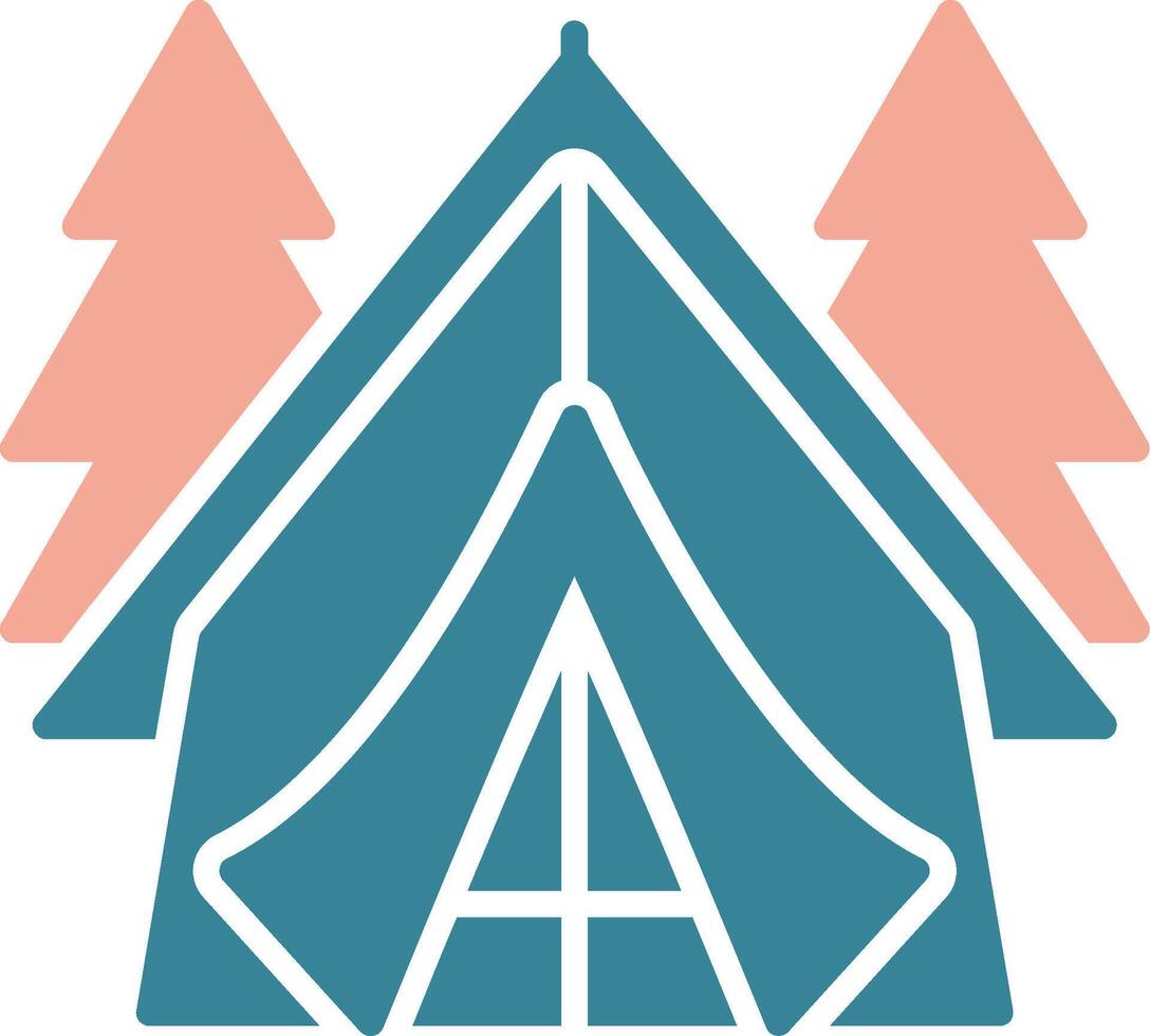 Tent Glyph Two Color Icon vector