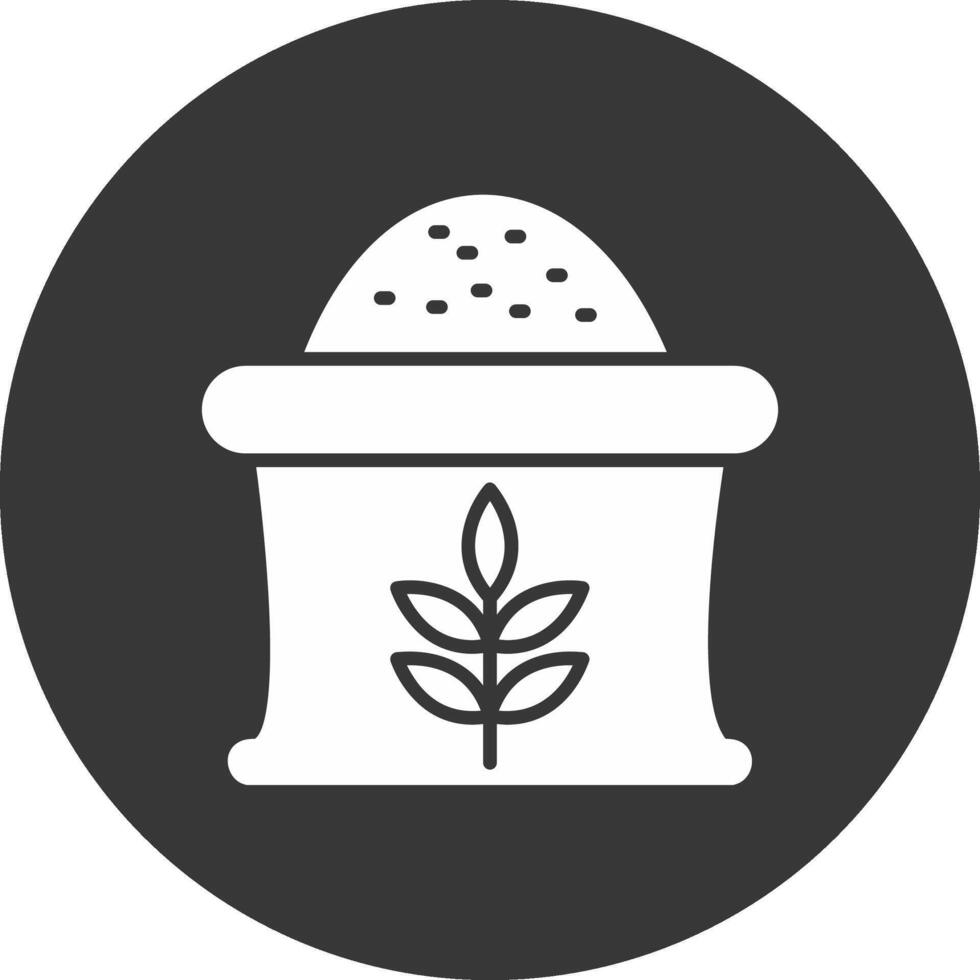 Wheat Sack Glyph Inverted Icon vector