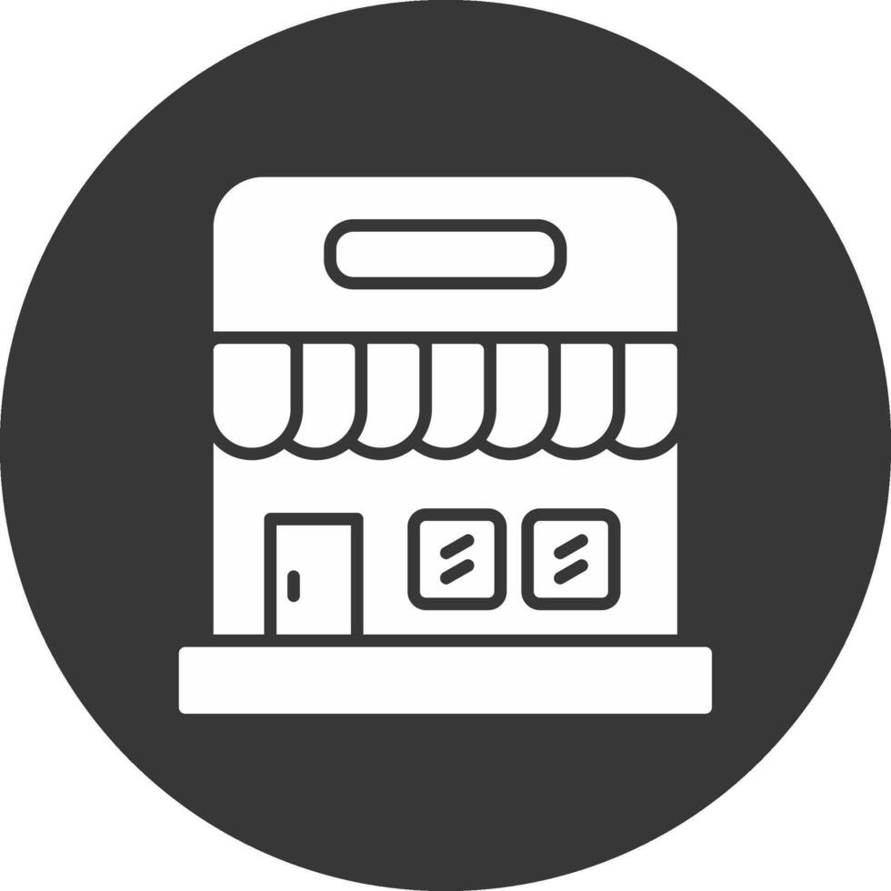 Supermarket Glyph Inverted Icon vector