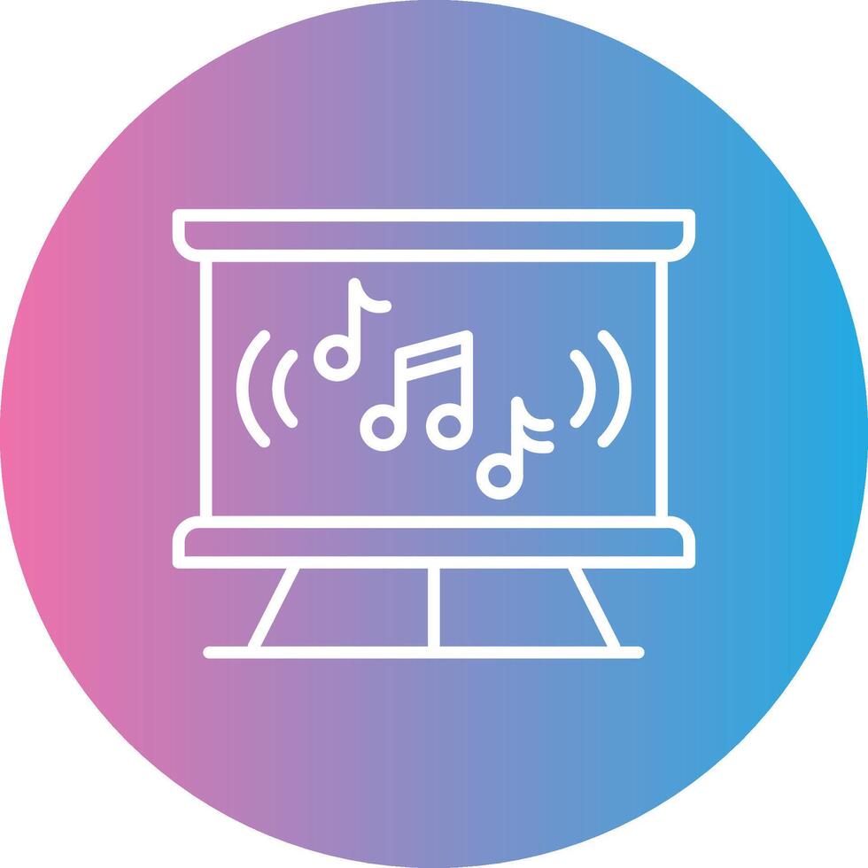 Music Class Line Gradient Circle Icon vector