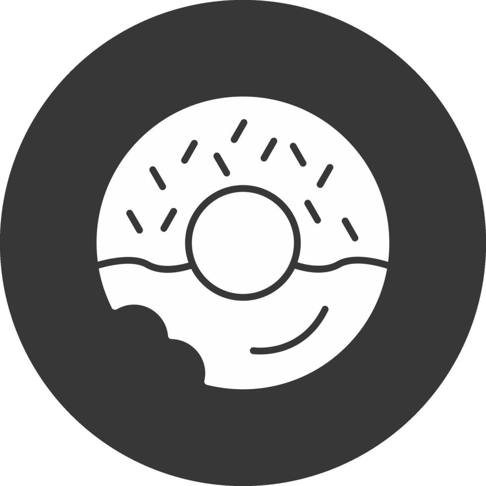 Donut Glyph Inverted Icon vector