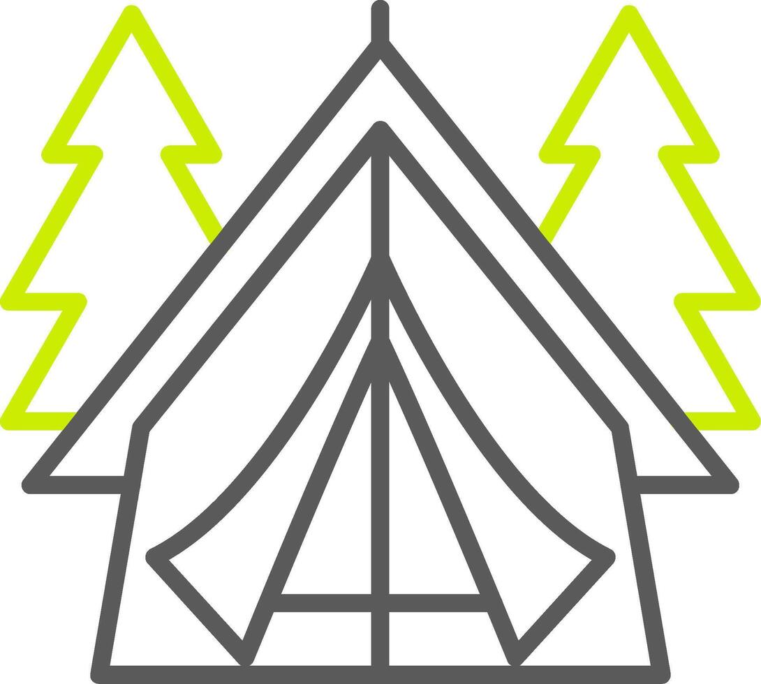 Tent Line Two Color Icon vector