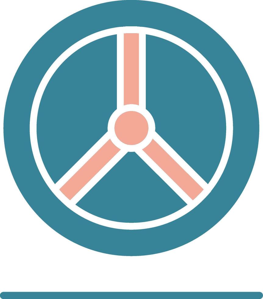 Steering Wheel Glyph Two Color Icon vector
