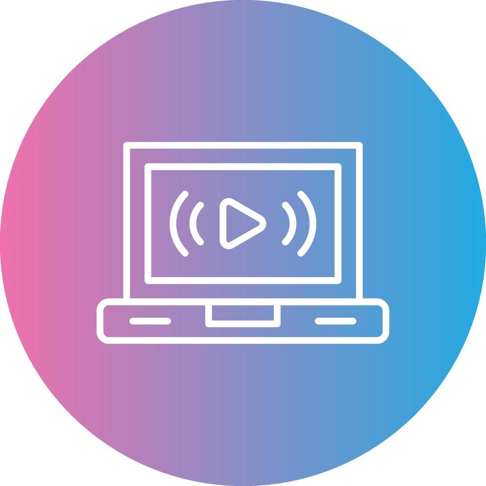 Live Stream Line Gradient Circle Icon vector