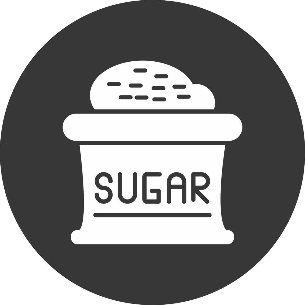 azúcar glifo invertido icono vector