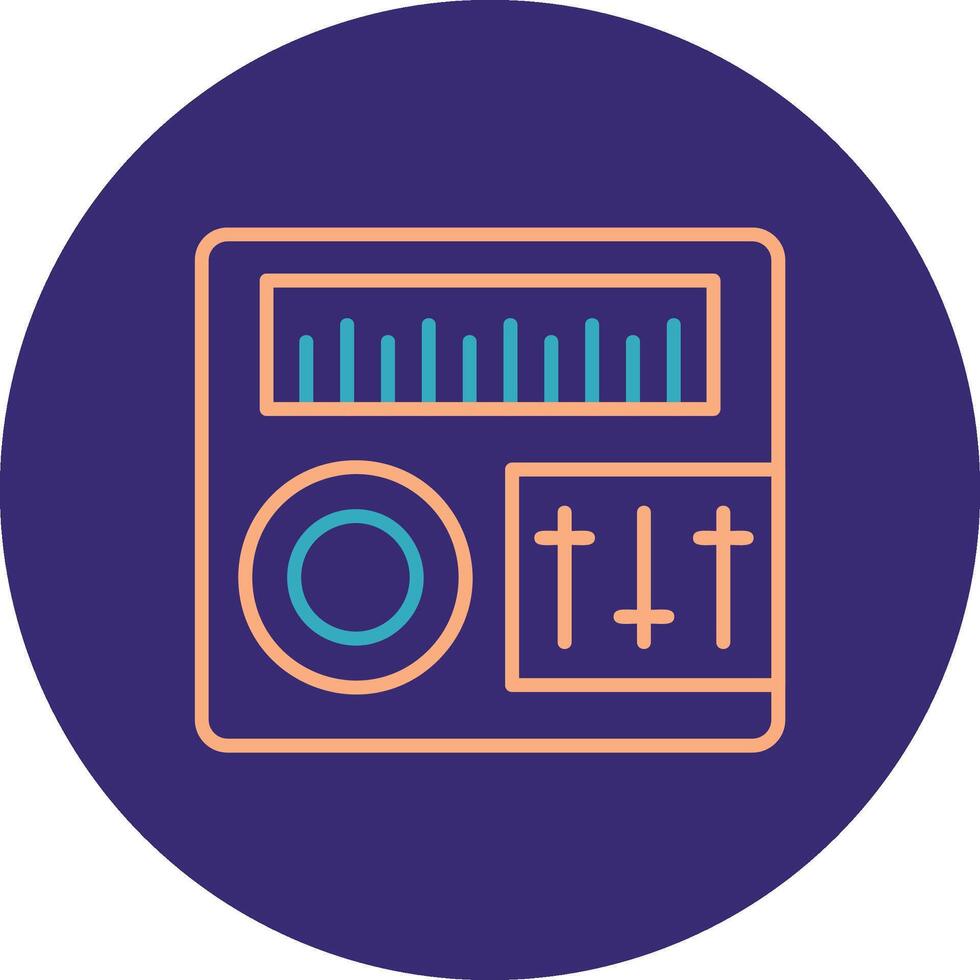Sound Mixer Line Two Color Circle Icon vector