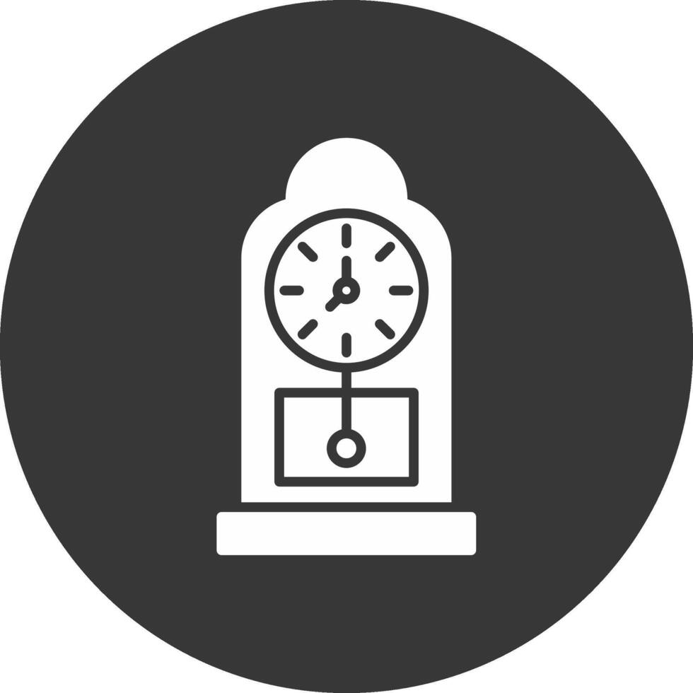 Grandfather Clock Glyph Inverted Icon vector