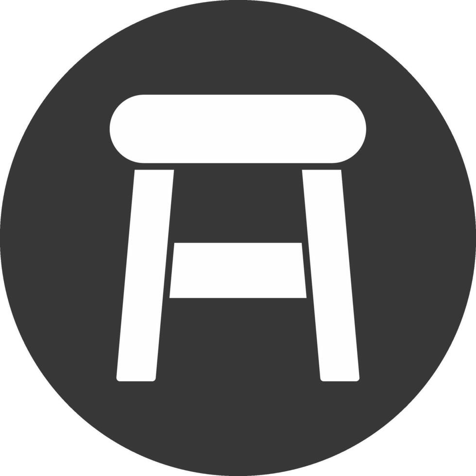 Stool Glyph Inverted Icon vector