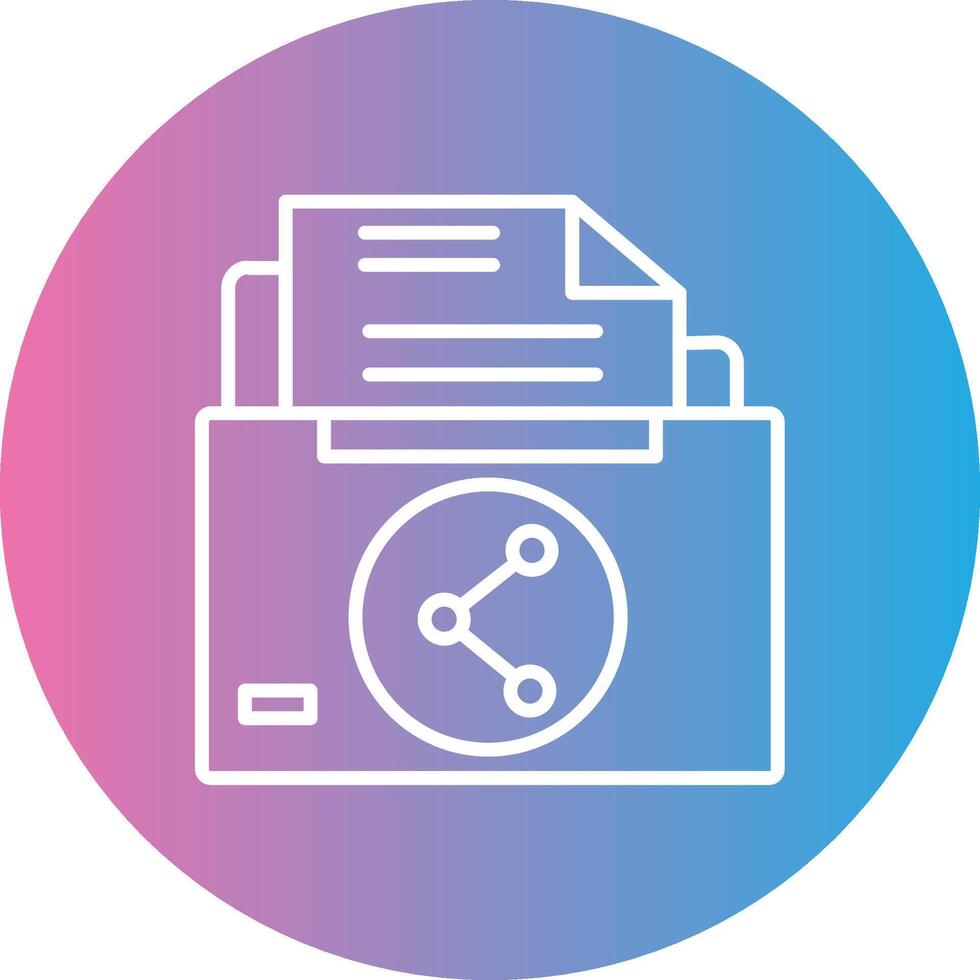 Sharing File Line Gradient Circle Icon vector
