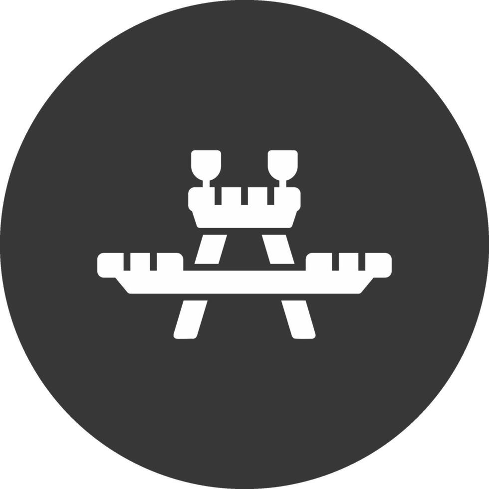 Picnic Table Glyph Inverted Icon vector
