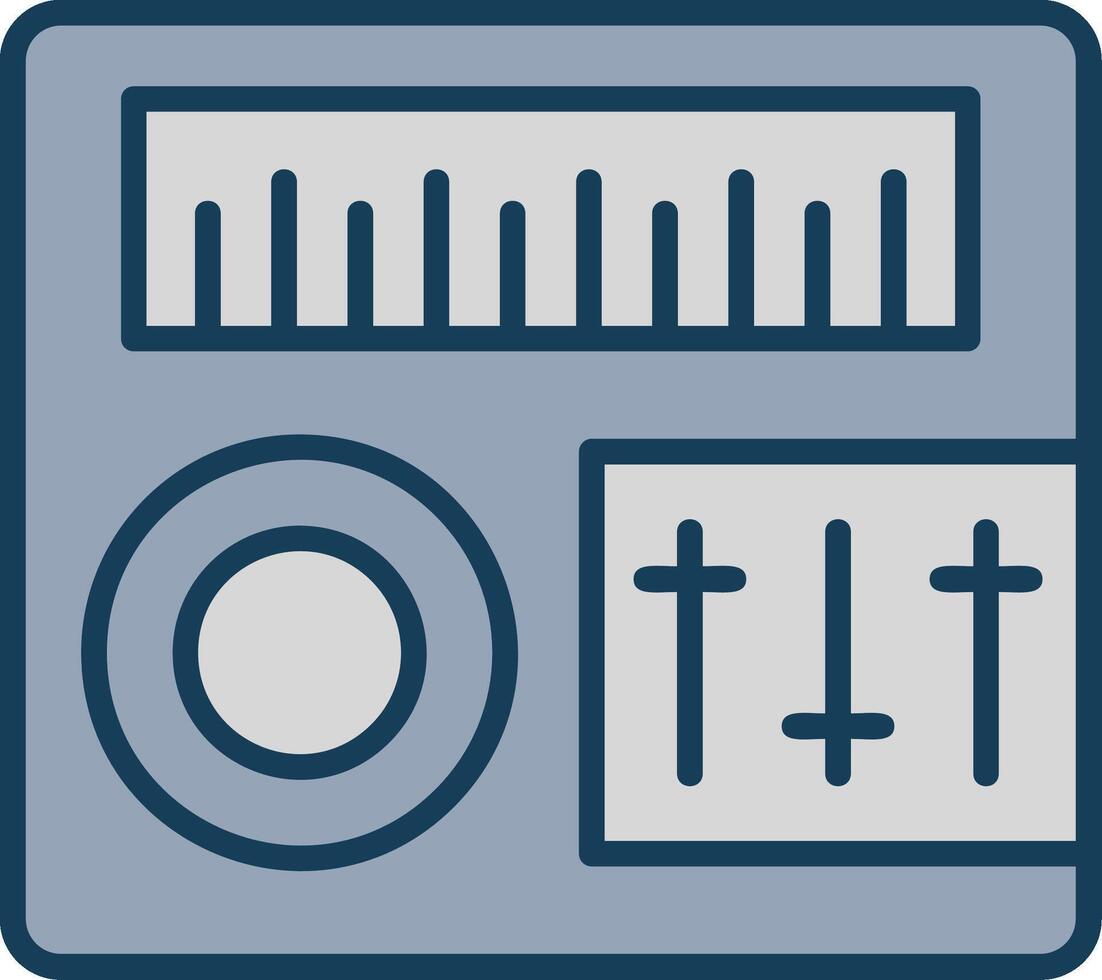 Sound Mixer Line Filled Grey Icon vector