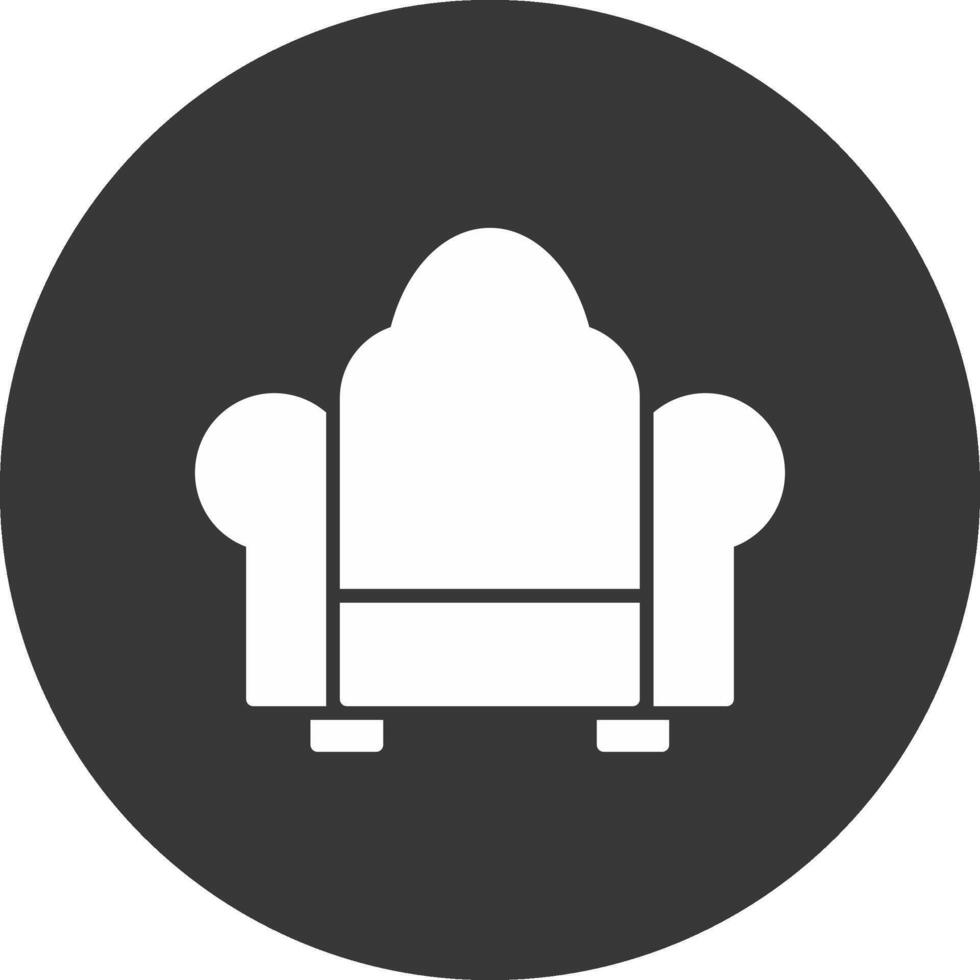 Armchair Glyph Inverted Icon vector