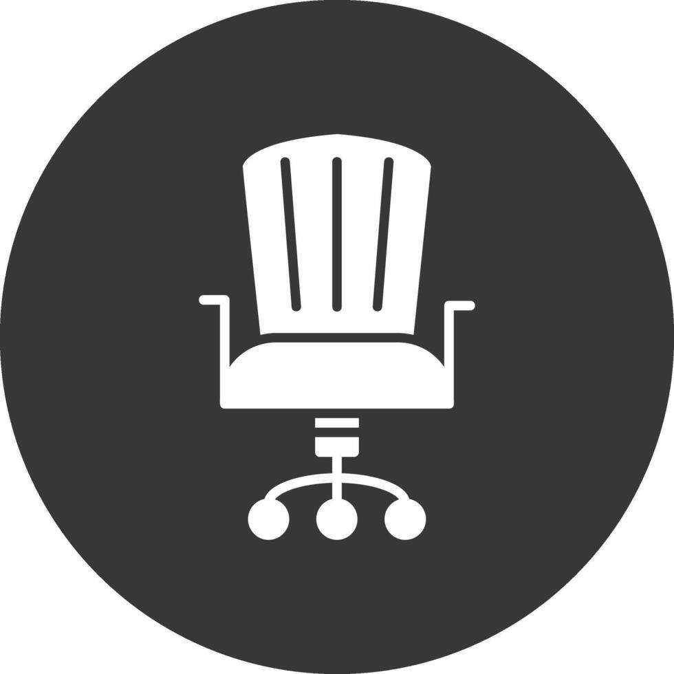 Office Chair Glyph Inverted Icon vector