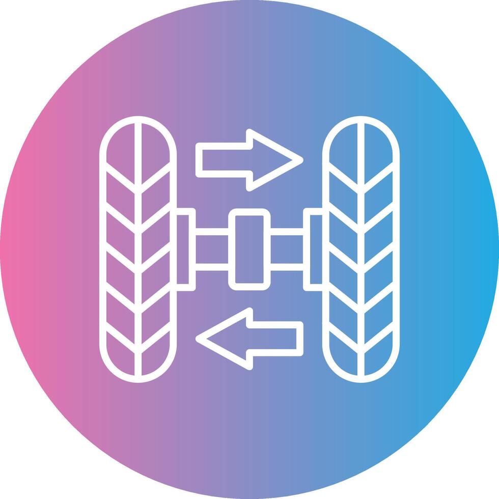 Wheel Alignment Line Gradient Circle Icon vector