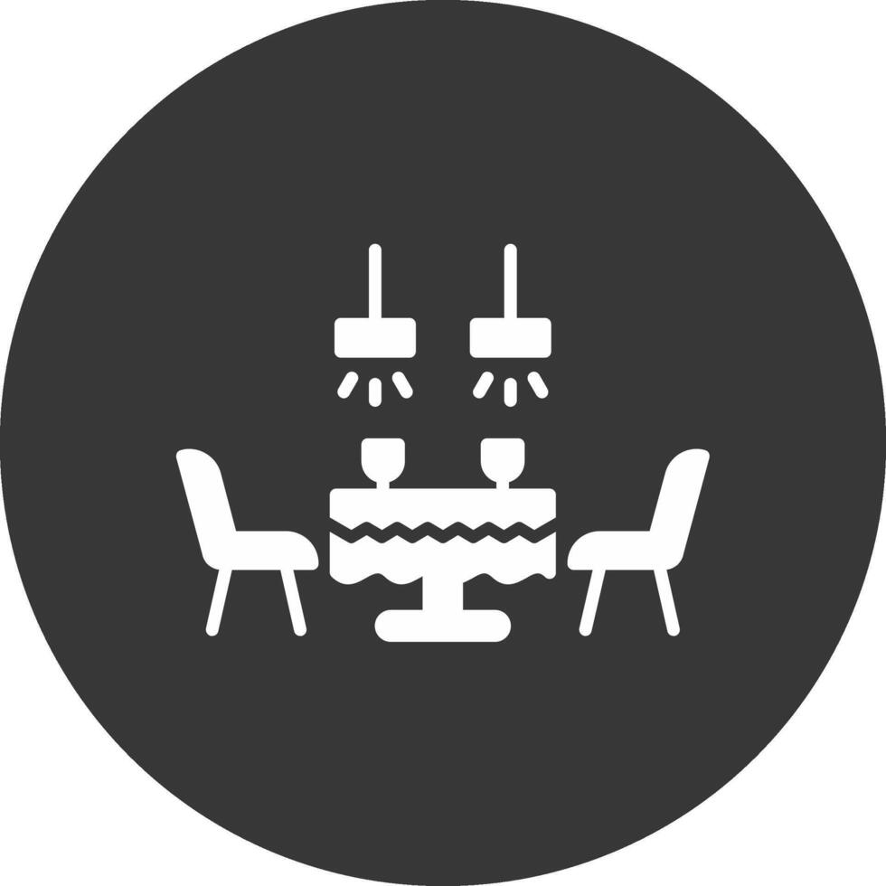 Dining Table Glyph Inverted Icon vector