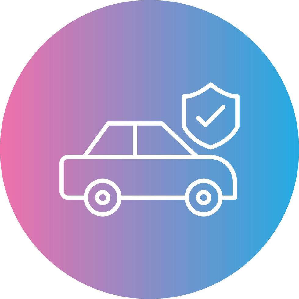 Car Insurance Line Gradient Circle Icon vector