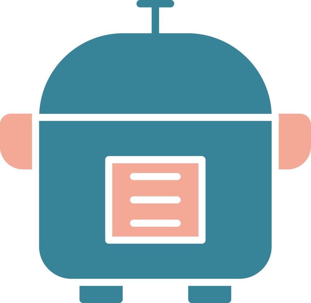 Rice Cooker Glyph Two Color Icon vector