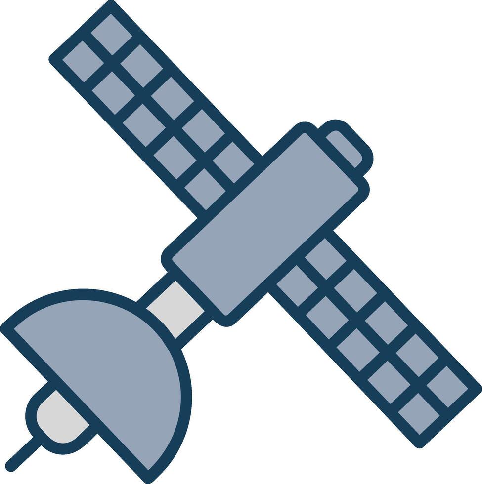 Satellite Line Filled Grey Icon vector