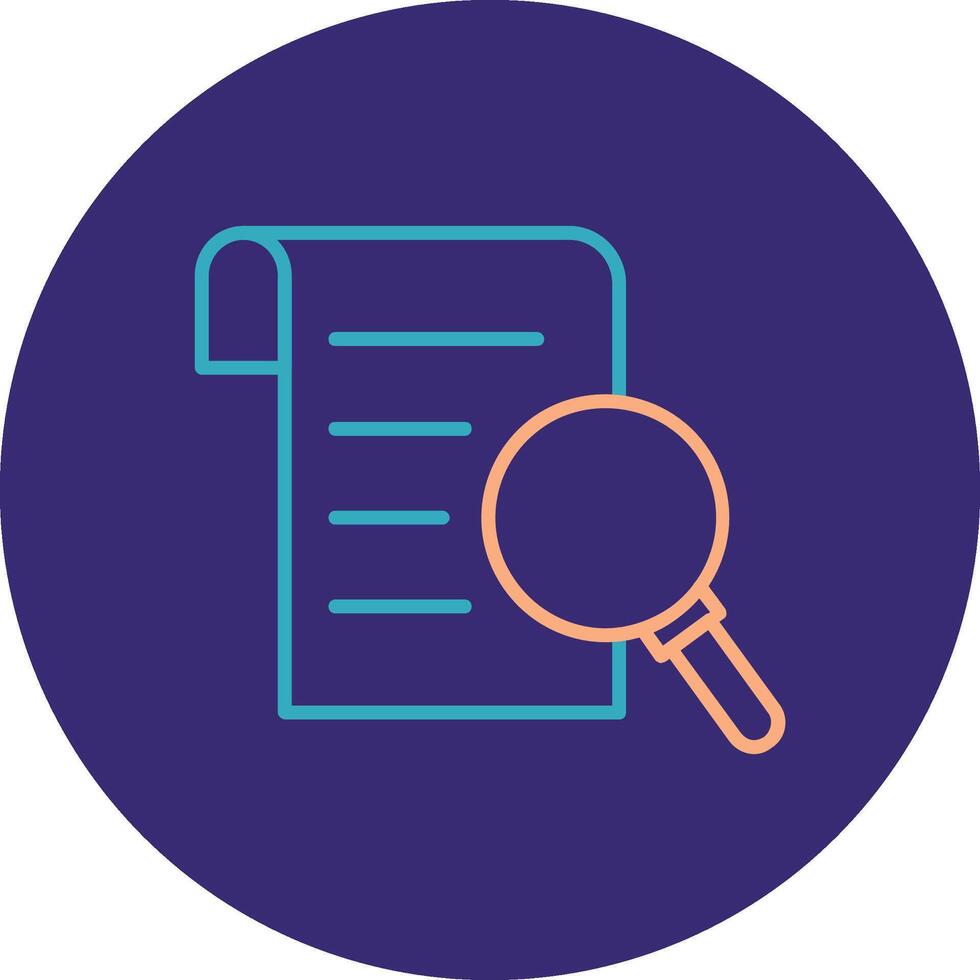 Research Report Line Two Color Circle Icon vector