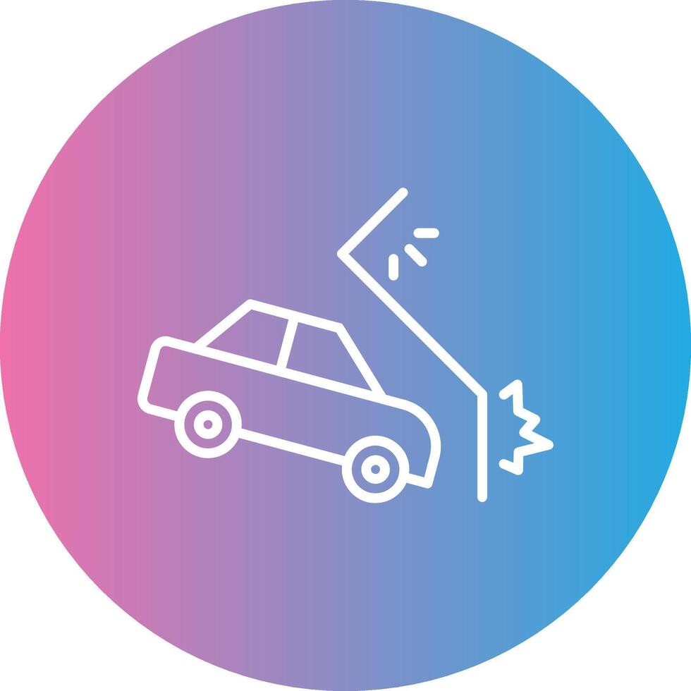 Car Crash Line Gradient Circle Icon vector