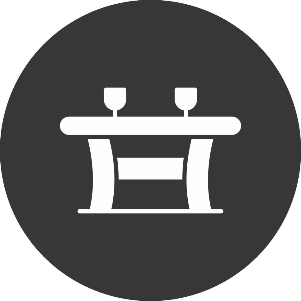 Table Glyph Inverted Icon vector