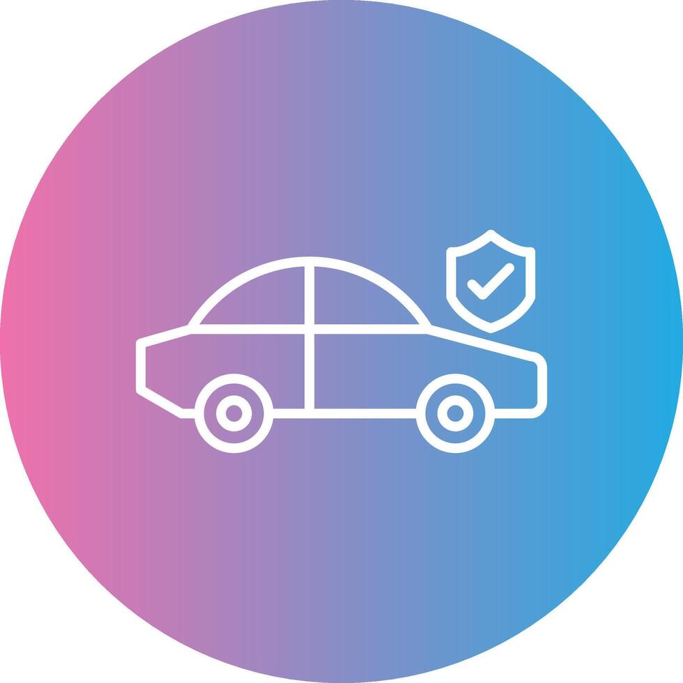 Car Insurance Line Gradient Circle Icon vector