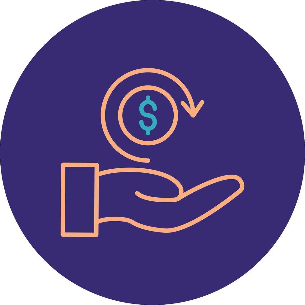 Return Of Investment Line Two Color Circle Icon vector