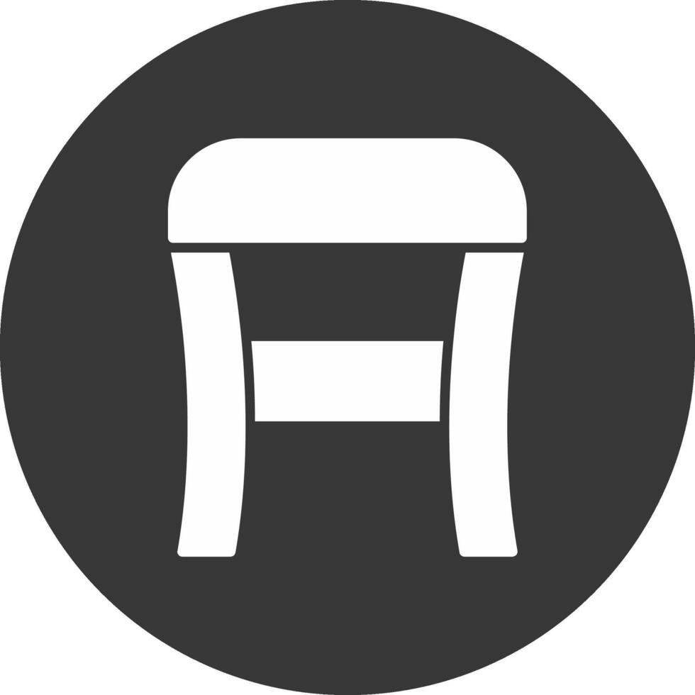 Stool Glyph Inverted Icon vector