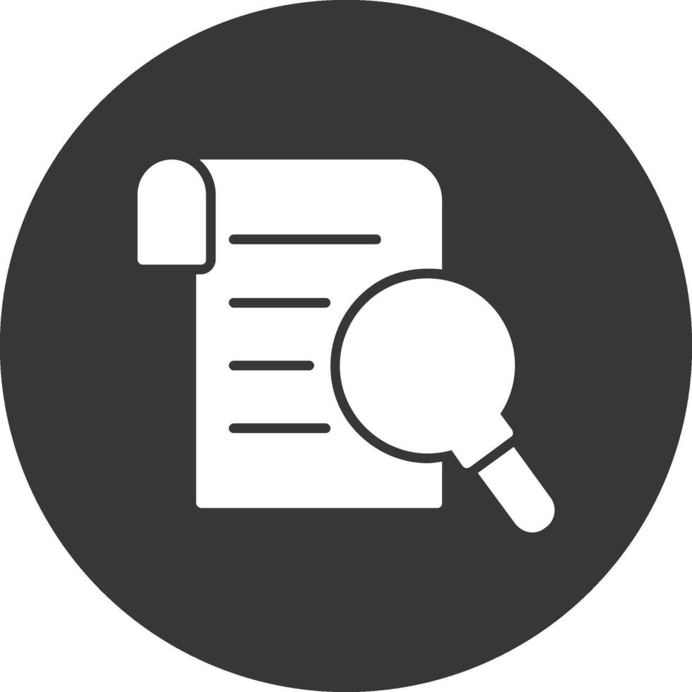 Research Report Glyph Inverted Icon vector