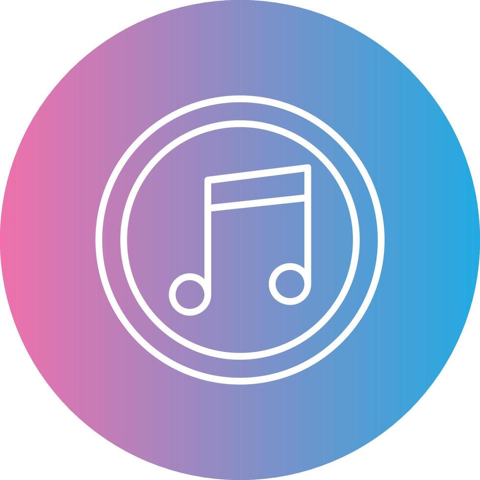 Music Note Line Gradient Circle Icon vector