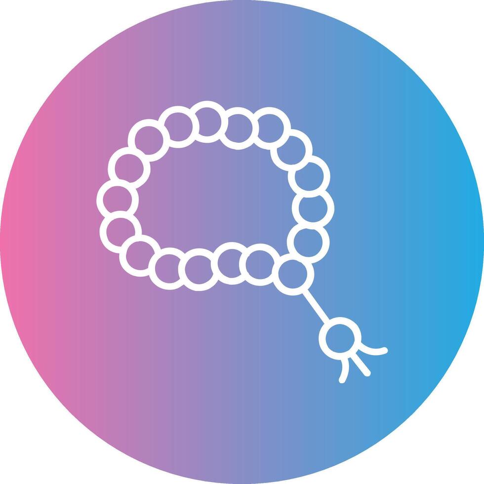 Tasbih Line Gradient Circle Icon vector