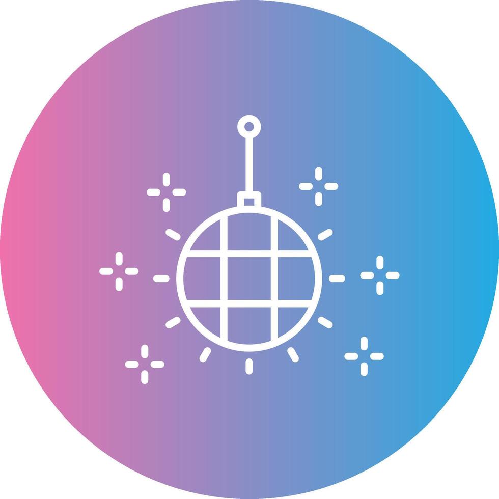 Disco Ball Line Gradient Circle Icon vector